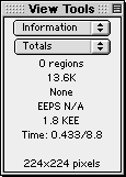 The information buddy displaying data for the graph view as a whole
